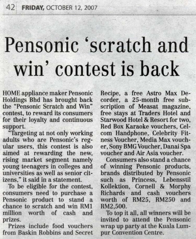 PENSONIC &#039;Scratch and Win&#039; contest is back