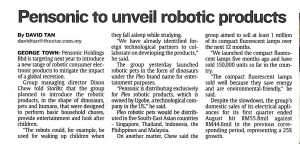 Pensonic to unveil robotic products