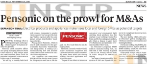Pensonic on the prowl for M &amp; As
