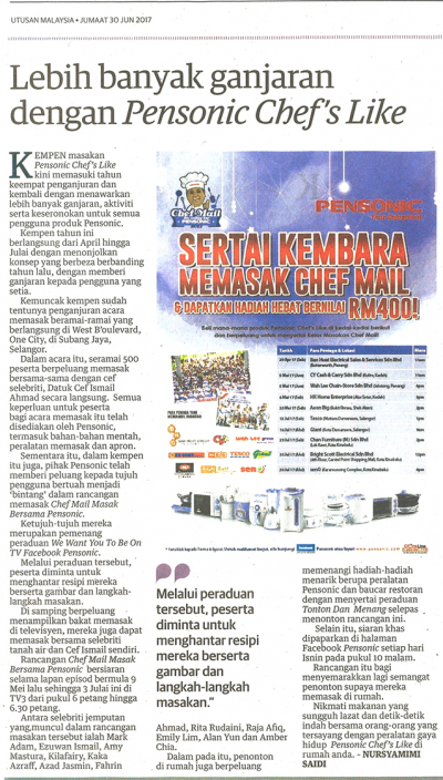 Lebih Banyak Ganjaran dengan Pensonic Chef&#039;s Like