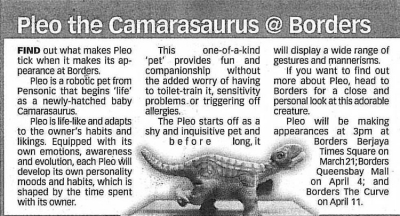 PLEO the Camarasaurus at Borders