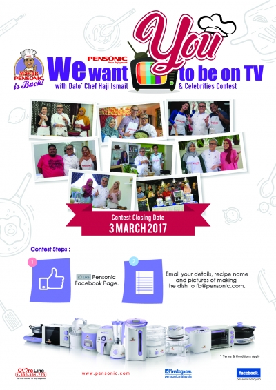 PENSONIC MALAYSIA &quot;WE WANT YOU TO BE ON TV” BERSAMA DATO’ CHEF HAJI ISMAIL DAN SELEBRITI JEMPUTAN!