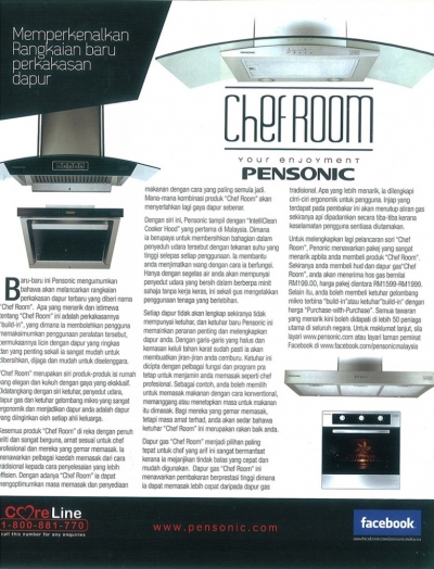 Memperkenalkan Rangkaian Baru Perkakasan Dapur Chef Room Pensonic