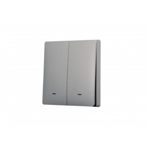 Toush Smart Switch GREY 2 Gang Without Neutral C/W Smartphone App, Scheduling | T891201SS-ZBS(GR)