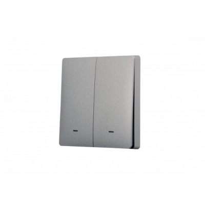 Toush Smart Switch GREY 2 Gang Without Neutral C/W Smartphone App, Scheduling | T891201SS-ZBS(GR)