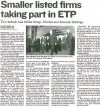 Smaller Listed Firms Taking Part in ETP